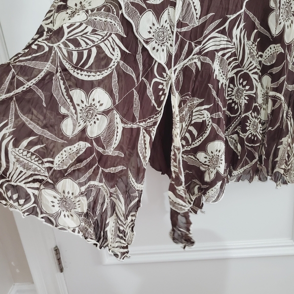 Vintage 80's Crepe Floral Short Sleeved Maxi Dress By Linea Domani Italy - Picture 12 of 16